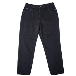 Chic Tapered Jeans Womens 33 Black Excellent Vintage High Waisted Denim
